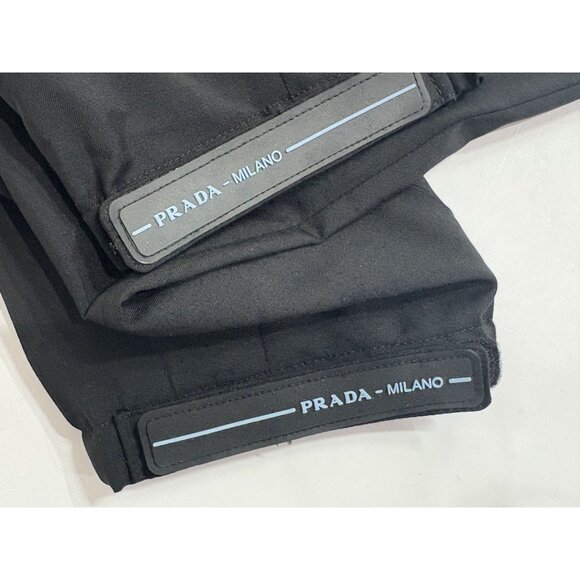Prada Pleated Trousers With Logo Ankle Straps in Black - Picture 6 of 8